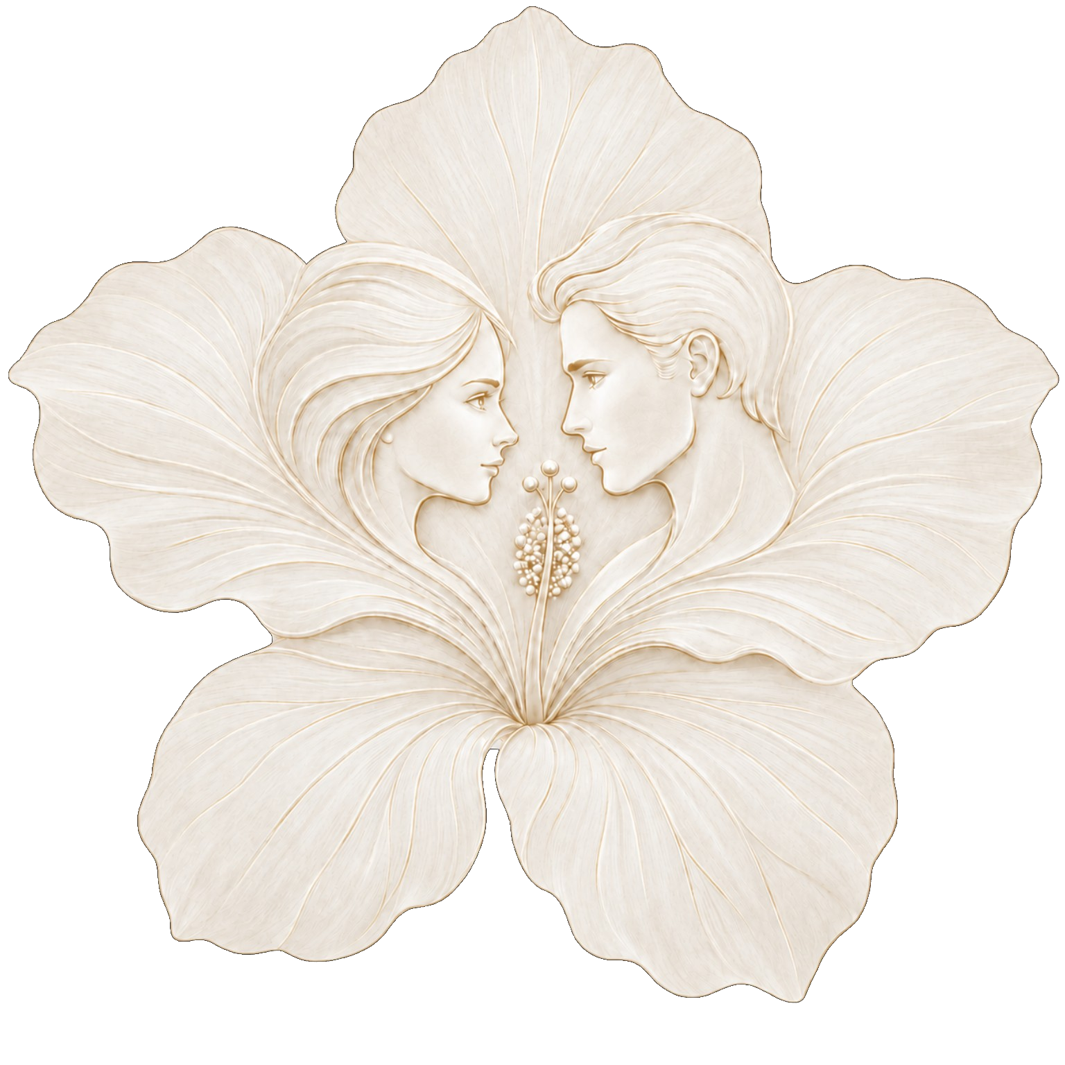 Original-Logo: Hibiskusblüte mit Frau und Mann