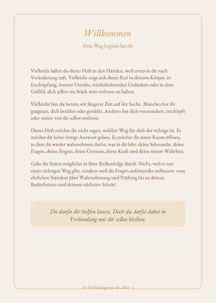 Leseprobe: Willkommen – Zurück zu Dir